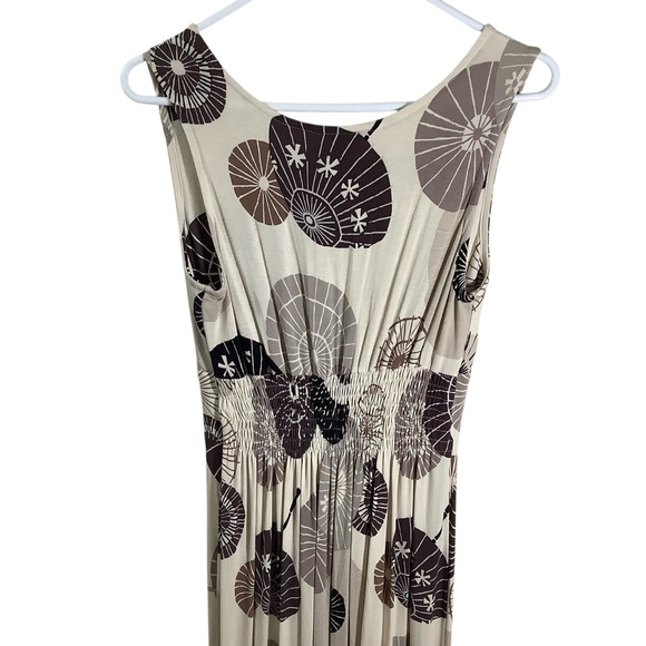 Tori Richard Honolulu Umbrella Print Gathered Waist Maxi Dress - Picture 6 of 10